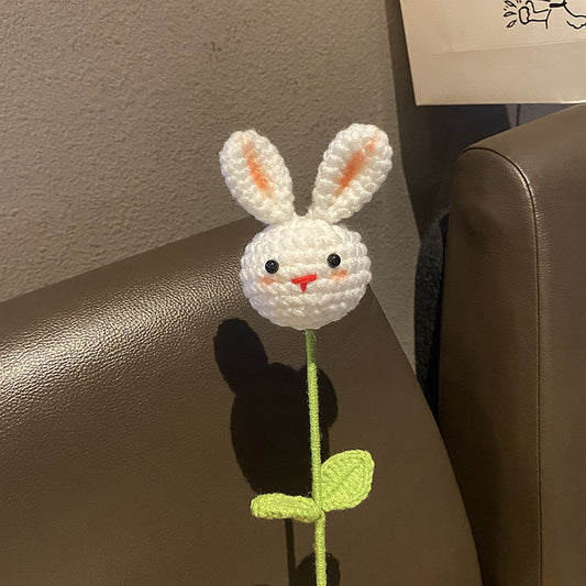 Hand Knitted Bunny Carrot Bouquet