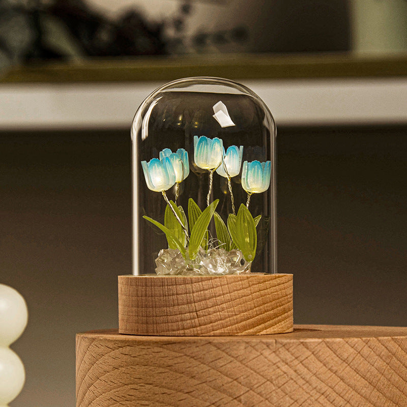 Handmade Glass Tulip Night Light-5/10 flowers