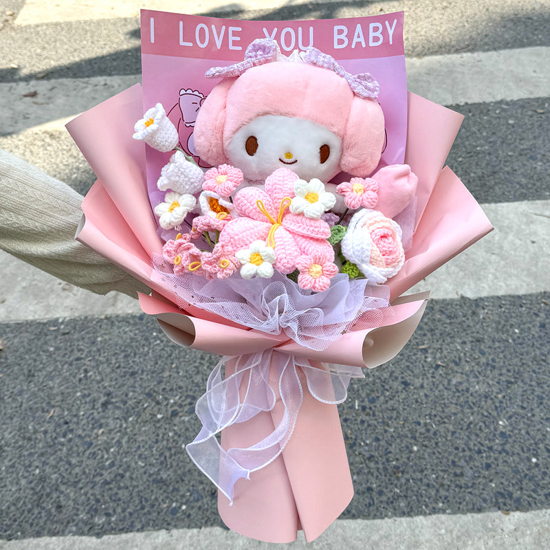 Doll mix and match hand-crocheted bouquet