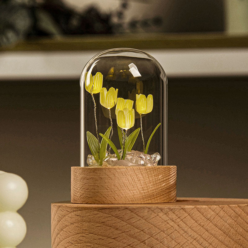Handmade Glass Tulip Night Light-5/10 flowers