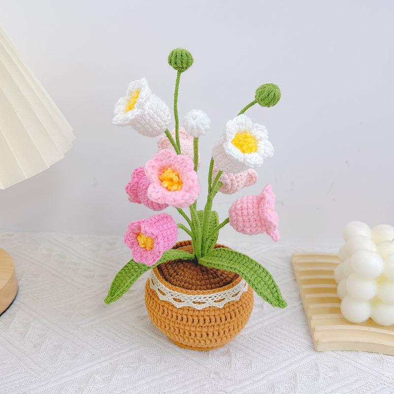Crochet Tulip Flower Pot