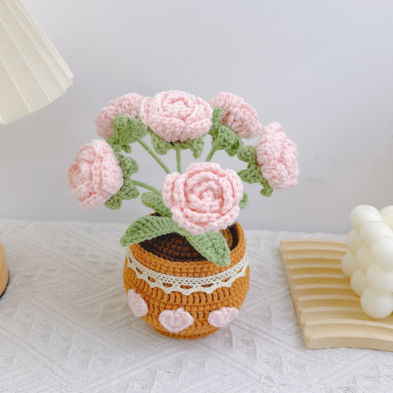 Crochet Tulip Flower Pot