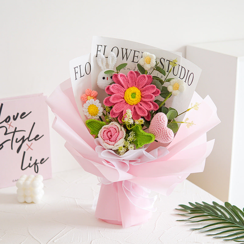 Hand Knitted Cosmos bipinnatus Mixed Bouquet