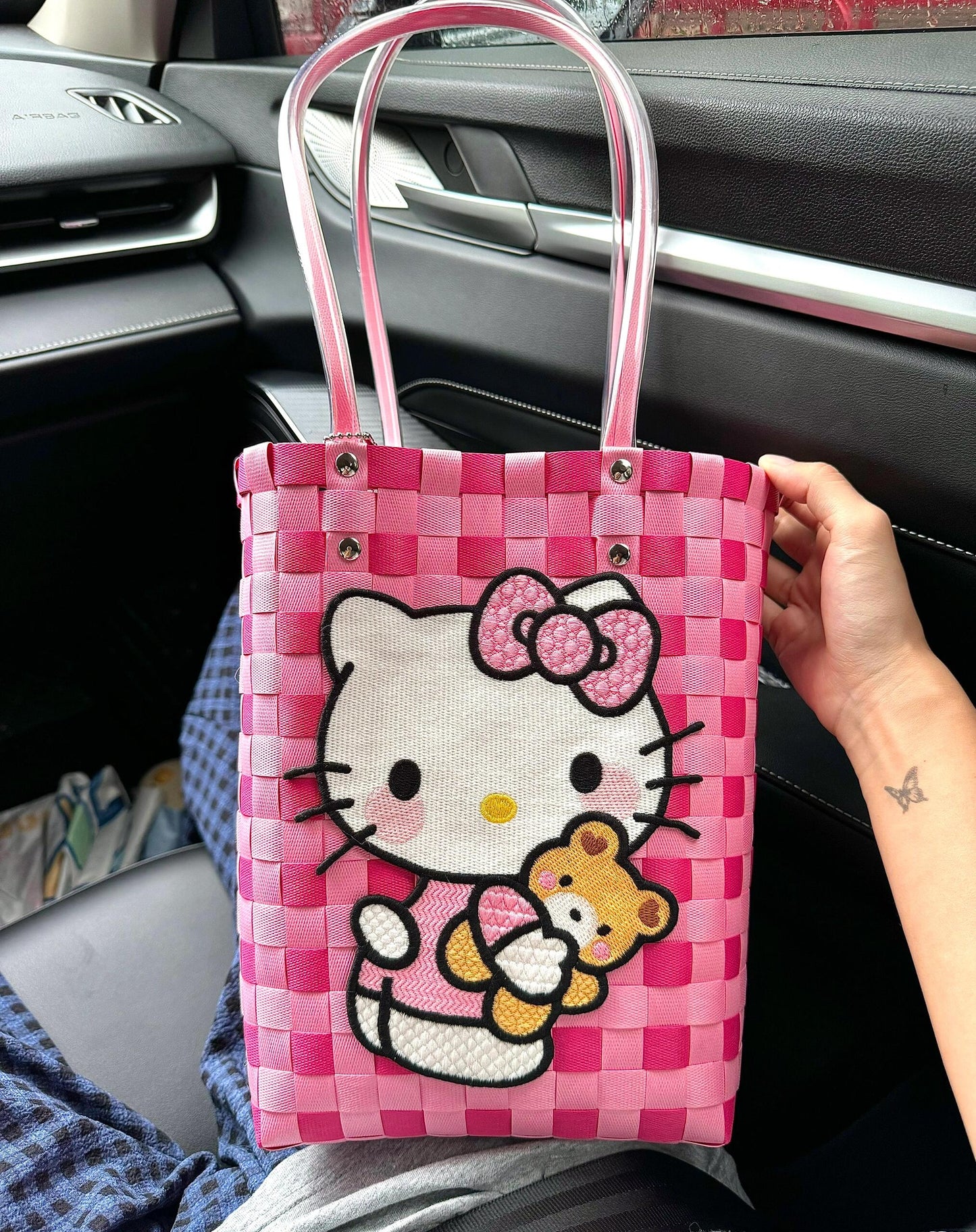 kitty woven bag