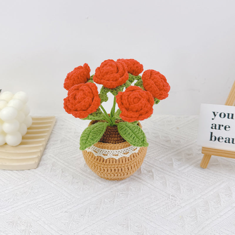 Crochet Tulip Flower Pot