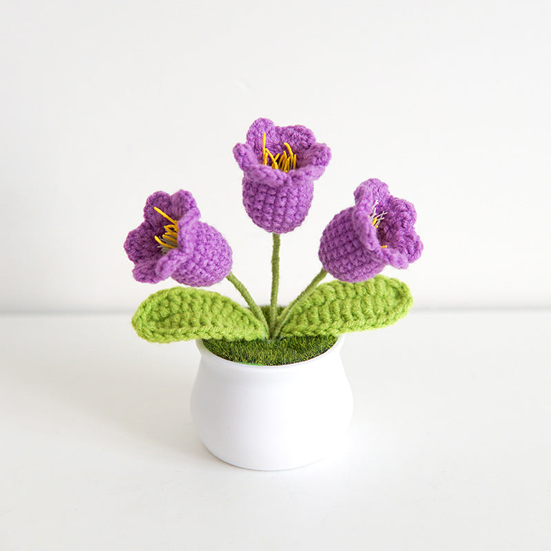 Hand crochet potted plant - lily of the valley