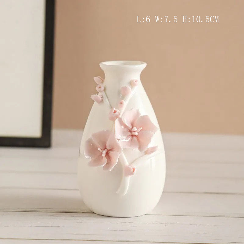 Handmade ceramic flowers + vase