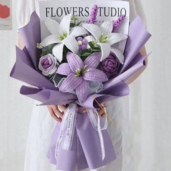 compare product Handmade Knitted lily Bouquet