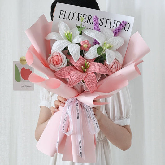 Handmade Knitted lily Bouquet