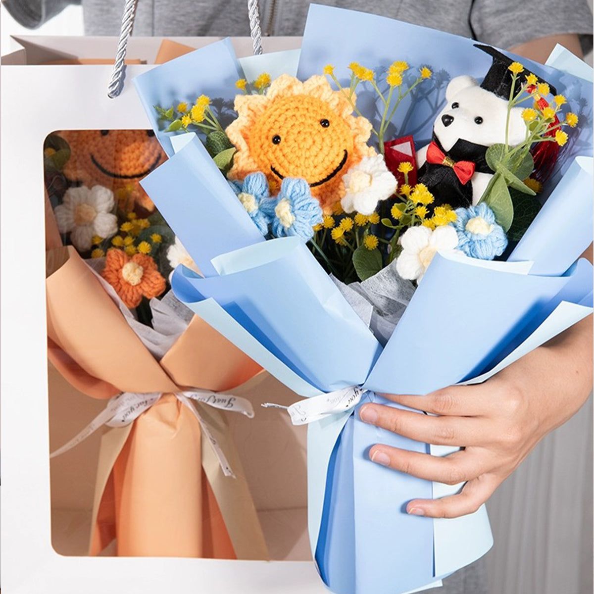 Hand Crocheted Dr. Bear Bouquet