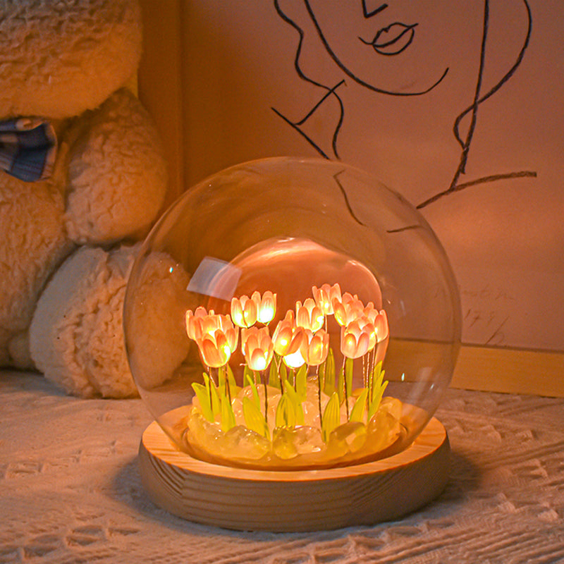 Handmade Glass Tulip Night Light-20 flowers