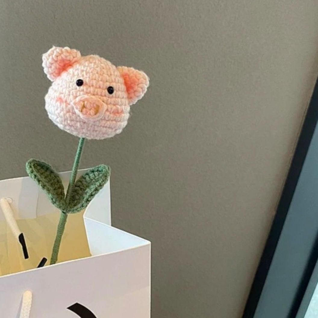 Hand Knitted Cute Pig Bouquet