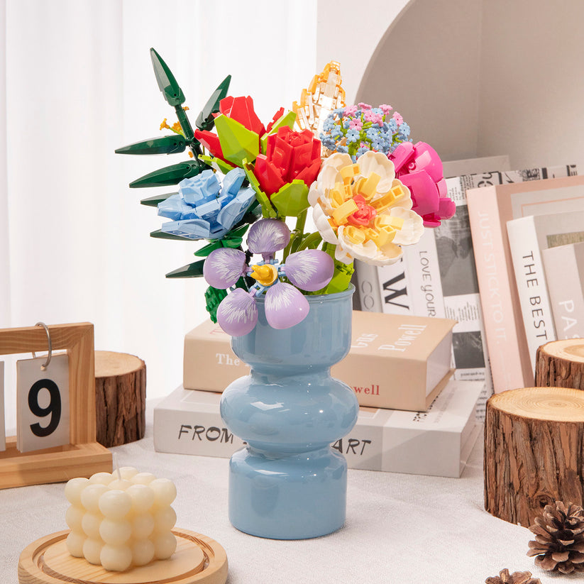 Building block bouquet + vase