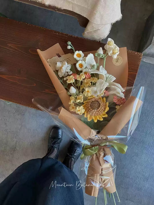 Sunflower and lily mixed bouquet