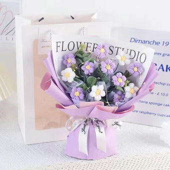 compare product Handmade Knitted Little Daisy Bouquet