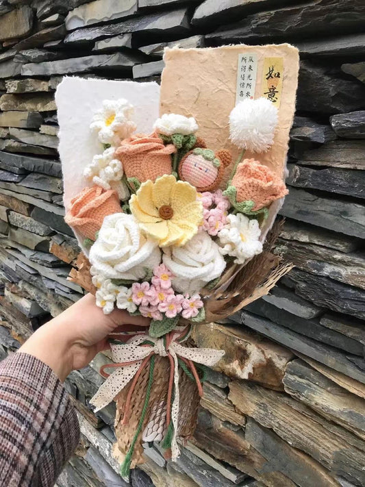 Hand-woven Rose Sims Azalea Mixed Bouquet