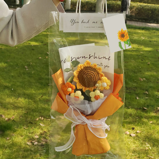 Hand-crocheted bouquet sunflower/rose-puff  bouquet