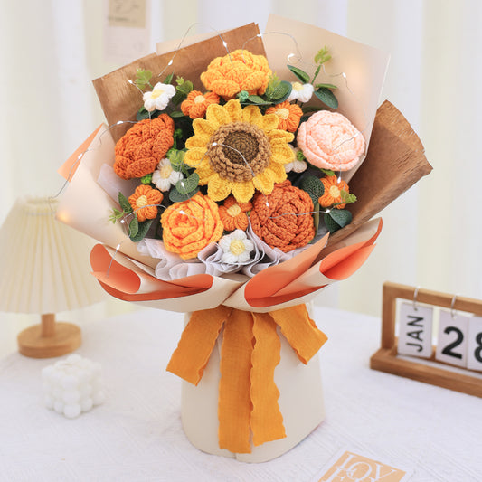 Handwoven Sunflower Rose Bouquet