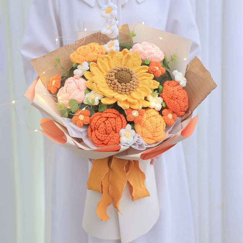 Handwoven Sunflower Rose Bouquet