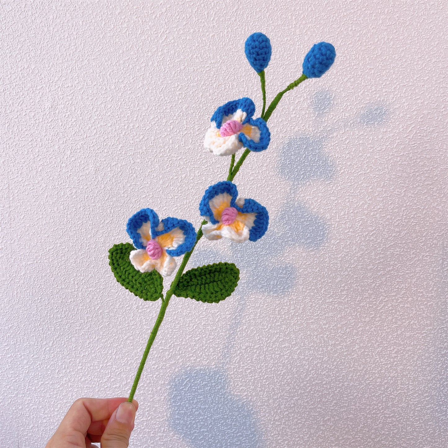 Hand-crocheted double-headed and three-headed phalaenopsis
