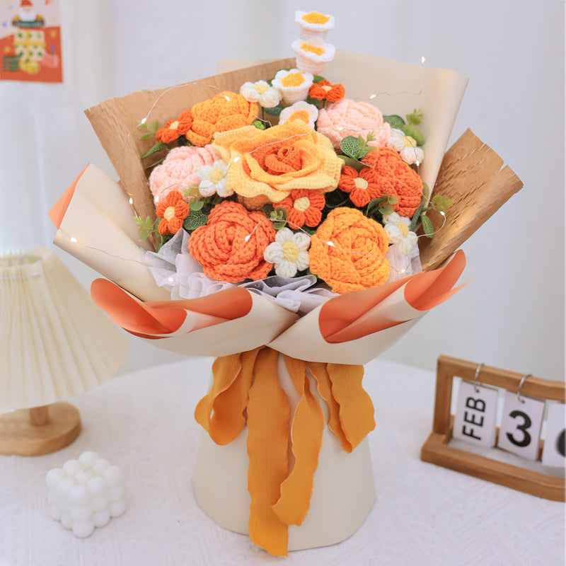 Handwoven Sunflower Rose Bouquet