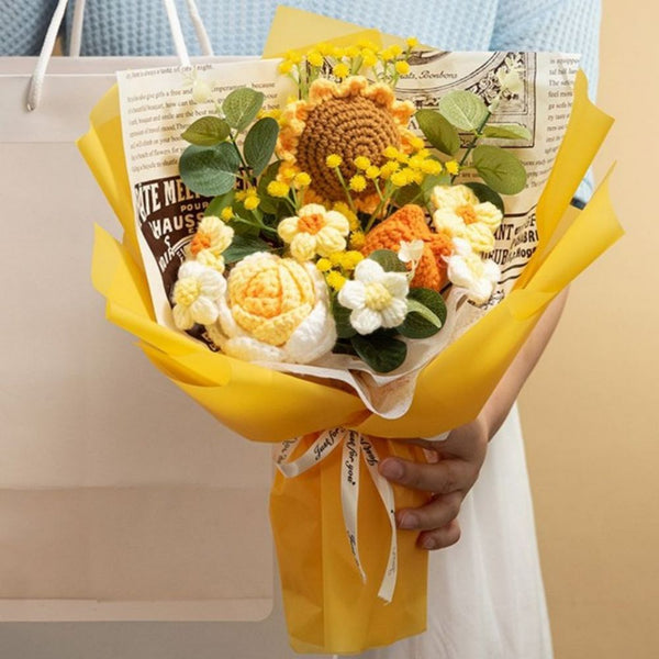 Handmade Knitted Sunflower Bouquet