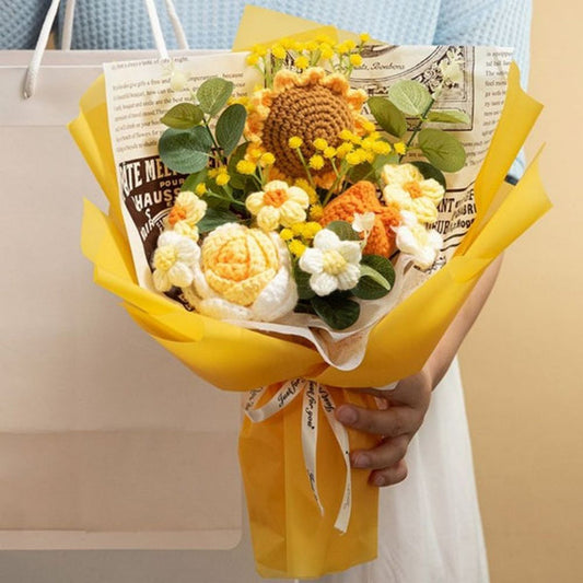 Handmade Knitted Sunflower Bouquet