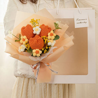 compare product Handmade Knitted Tulip Bouquet