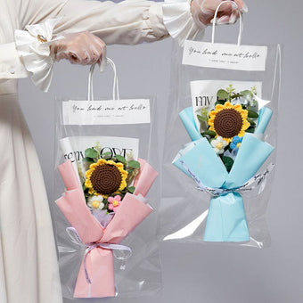 compare product Crochet Flowers Bouquet Handmade Knitted Sunflower Bouquet