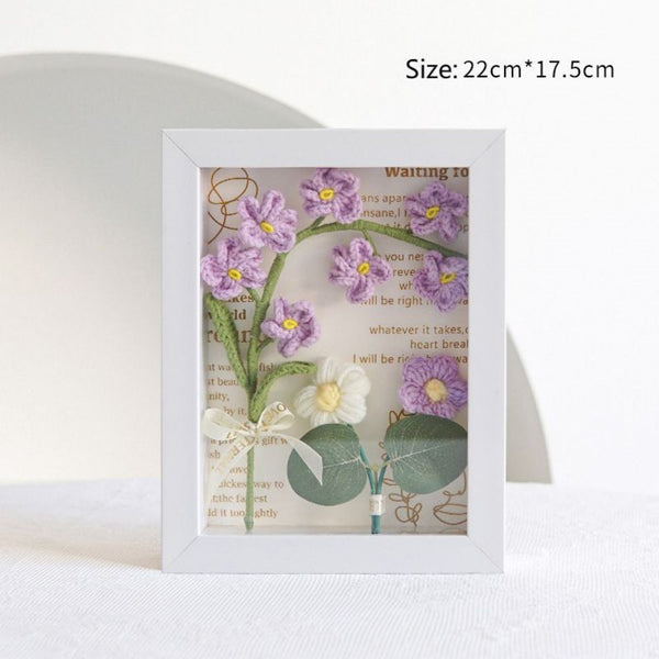 Handmade Knitted Flower Shadow Box Frame