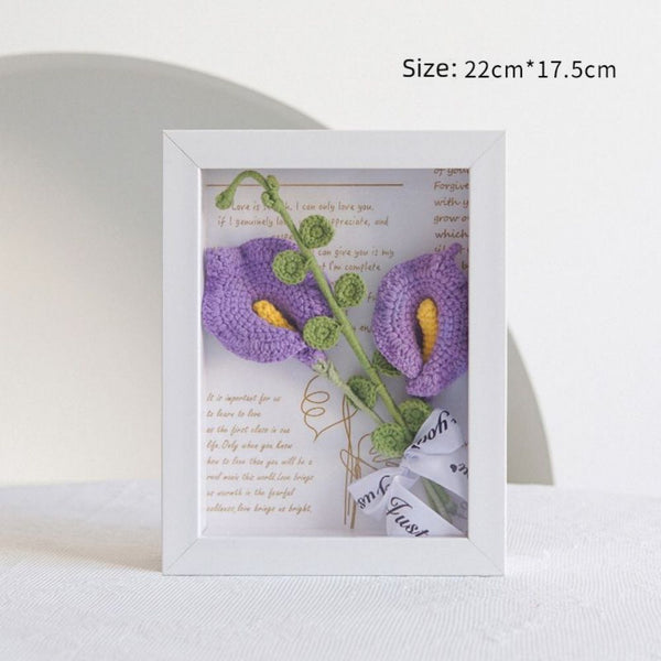 Handmade Knitted Flower Shadow Box Frame