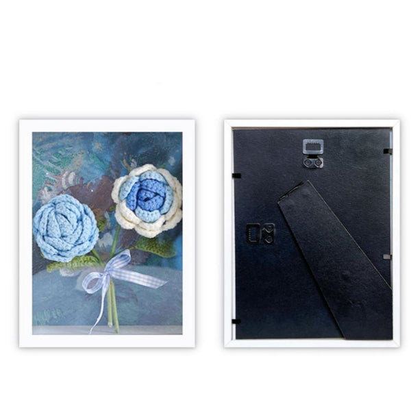 Handmade Knitted Flower Shadow Box Frame