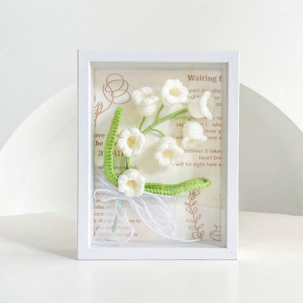 Handmade Knitted Flower Shadow Box Frame