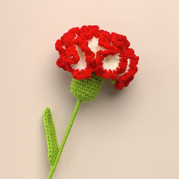 Handmade Carnation Crochet Flower  Knitted Flower