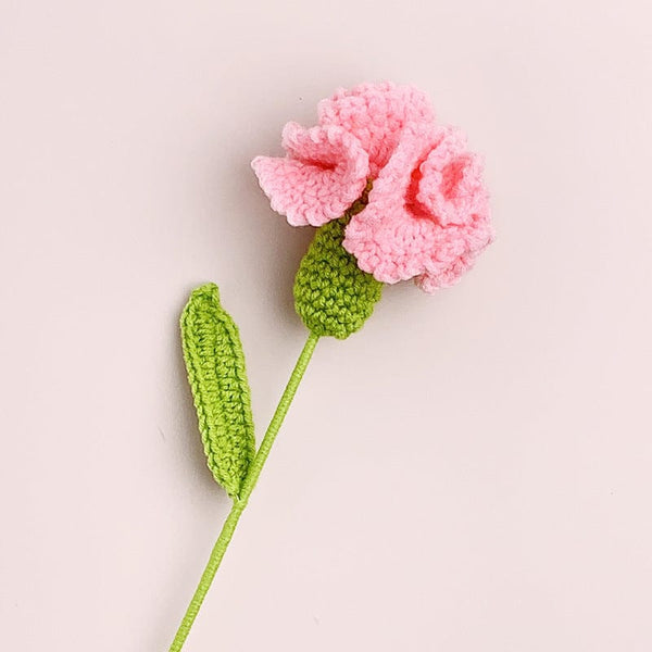 Handmade Carnation Crochet Flower  Knitted Flower