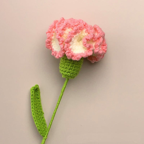 Handmade Carnation Crochet Flower  Knitted Flower