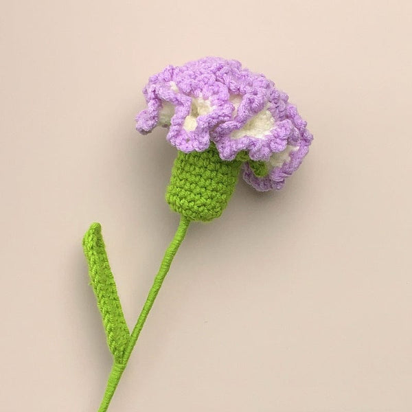 Handmade Carnation Crochet Flower  Knitted Flower