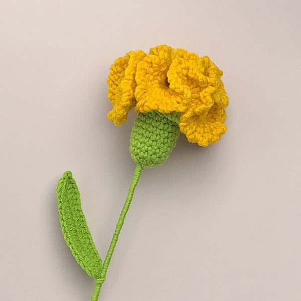 Handmade Carnation Crochet Flower  Knitted Flower