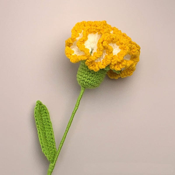 Handmade Carnation Crochet Flower  Knitted Flower