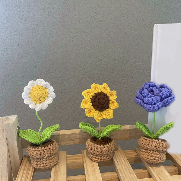 Handmade Woven Knitted Potted Plants