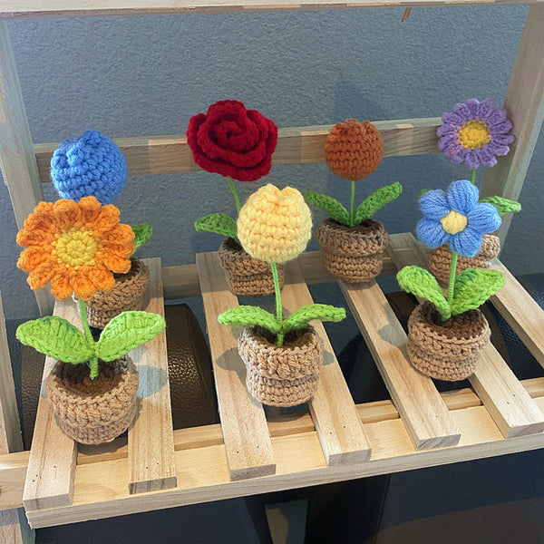 Handmade Woven Knitted Potted Plants