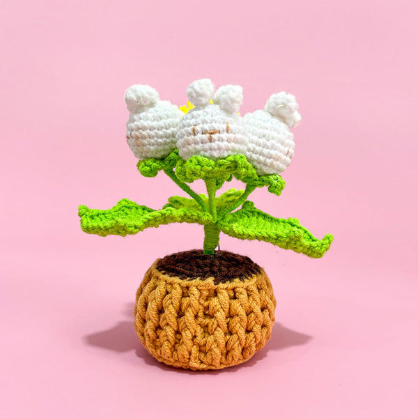 Doll Flowers Night Light handmade Crochet Artificial Lamp Home Decor