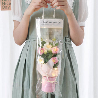 compare product Hand Knitted Puff Flower Bucket