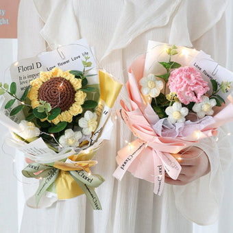 compare product Handmade Knitted Bouquet With Exquisite Packaging Bag