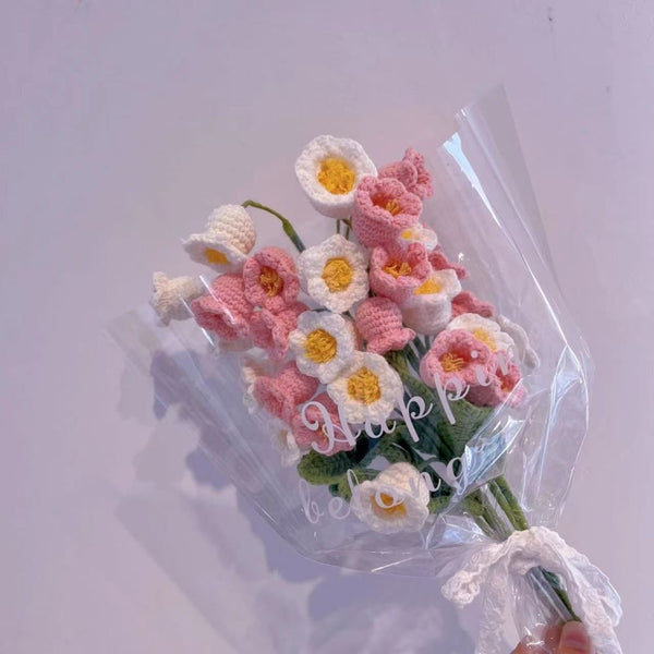 1pc Handmade Knitted Flower Bell Orchid Crochet Flower Gift for Her