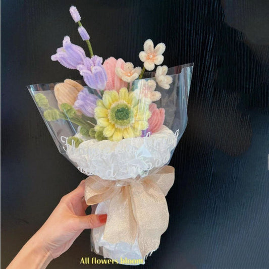 Pipe Cleaner Flowers Bouquet Handmade Twist Stick Bouquet