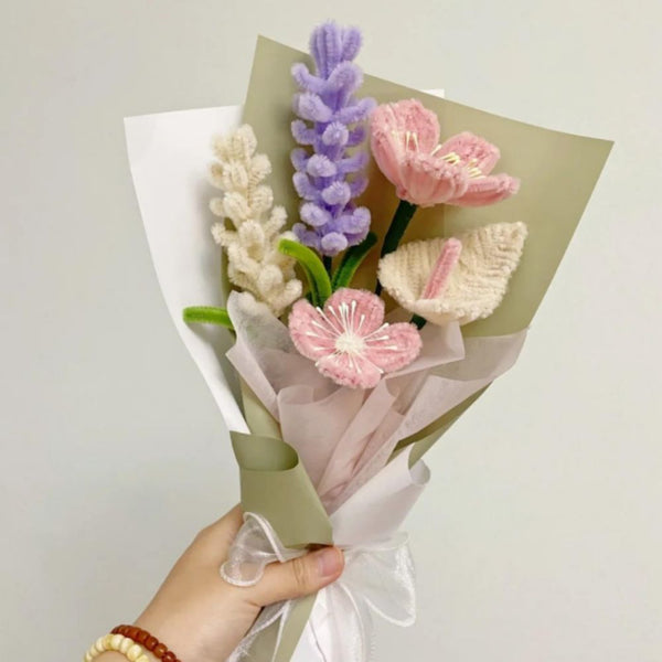 Pipe Cleaner Flowers Bouquet Handmade Twist Stick Bouquet