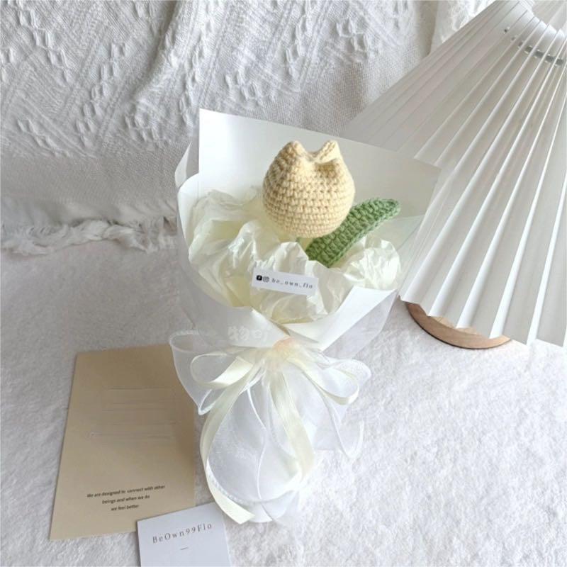 Knitted tulip bouquet Sunflower bouquet