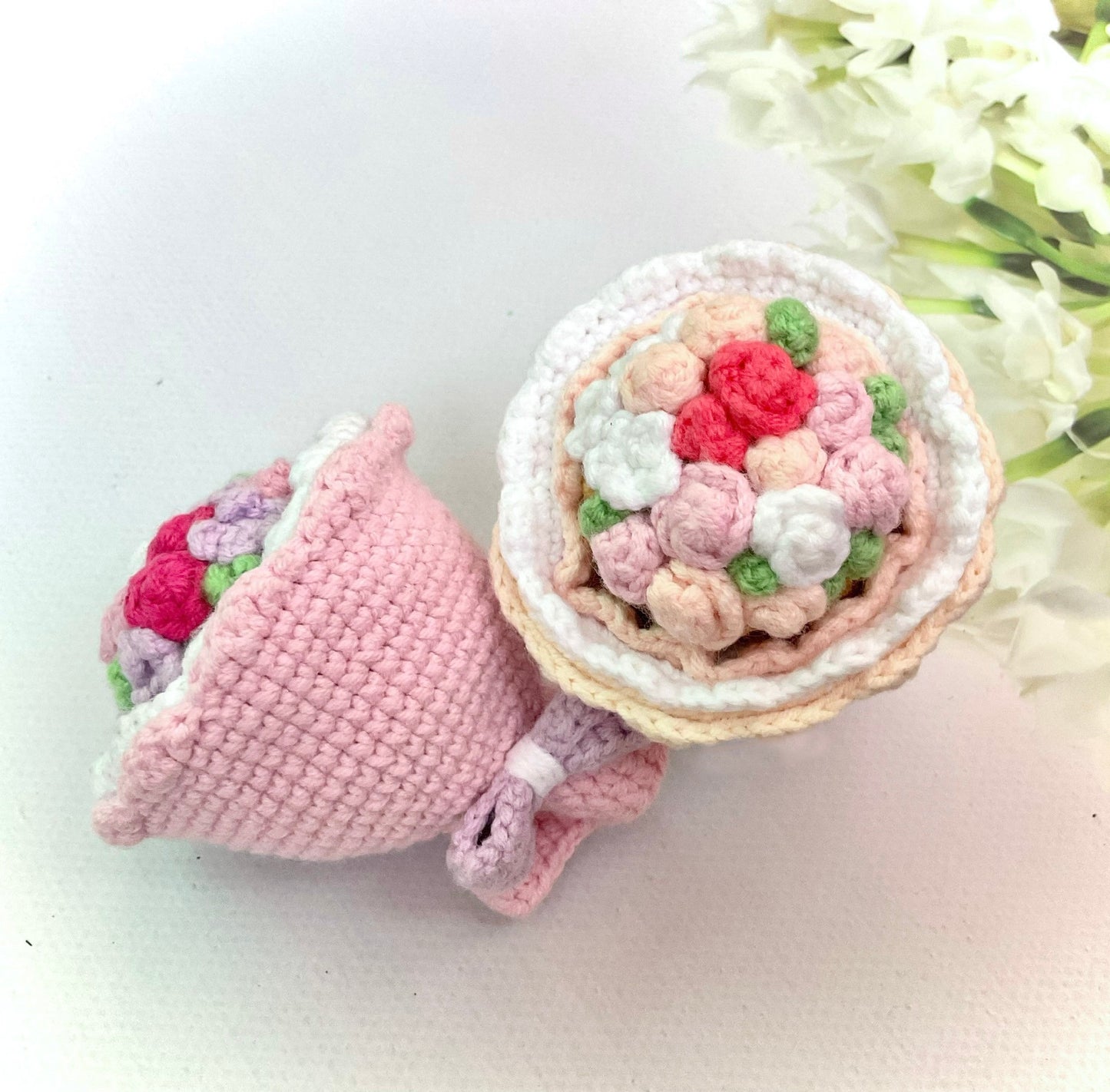 Reversible Flower Bouquet and Bride Amigurumi