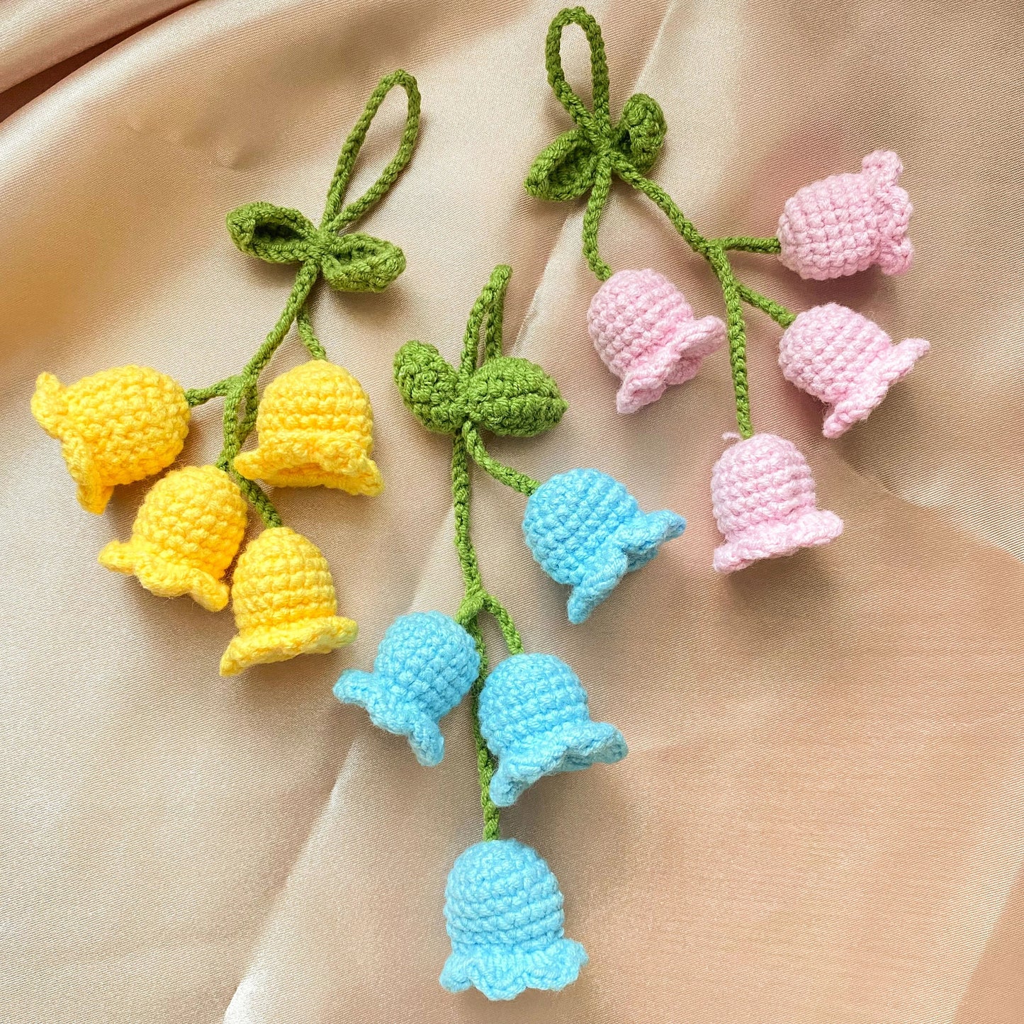 Knitted Lily of the Valley Pendant